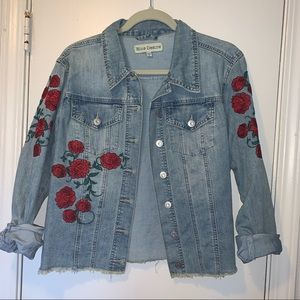 Jean Jacket W/ Flowers Embroidered